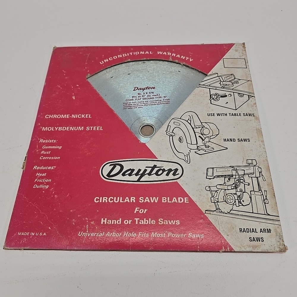 DAYTON Circular Saw Blade For Table Saws Combination Flat Ground Type S